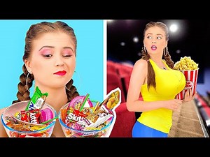 HOW TO SNEAK SWEETS INTO THE MOVIES! || Funny Tiktok Ideas by 123 Go! Gold