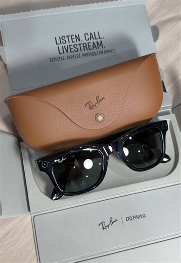 Ray-Ban Meta Wayfarer Smartglasses unboxing 🕶️ F: Shiny black L: Green #raybanmetawayfarer #metawayfarer #rayban #wayfarer #unboxing