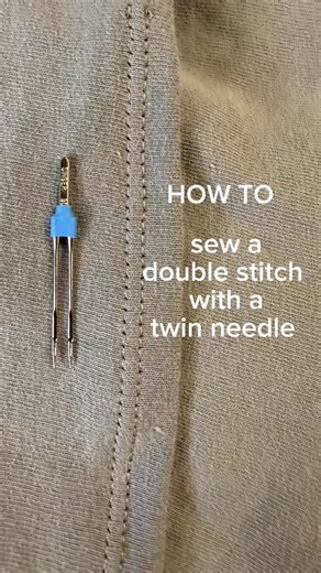 @ruze.studios on Instagram: "I may be late the the game but twin needles are such a game changer!! If you don’t have a cover stitch machine this is such a simple way to get a clean double stitch finish #slowfashion #sewinginspo #handmadestyle #sustainablefashion"