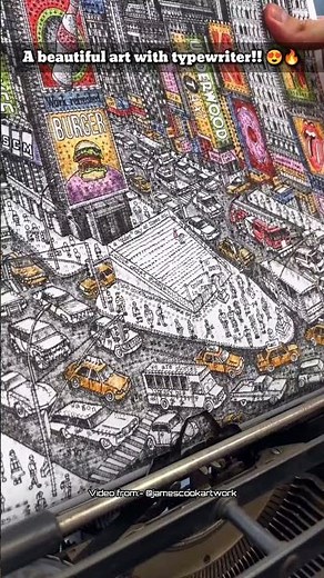 🎨 "Artist Creates Stunning City Painting Using Only a Typewriter"⌨️| THE TRILLIONAIRE CREATOR