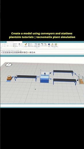 Plantsim short 1 | Create a model using conveyors and stations tutorials tecnomatix plant simulation