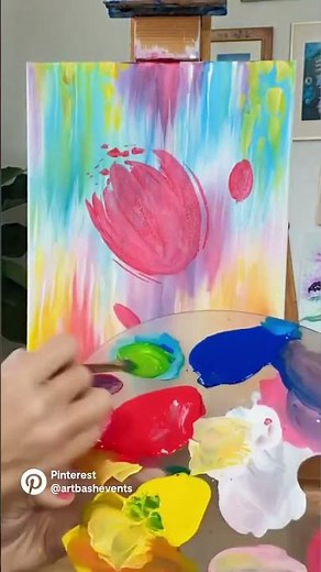 🌷Whimsical Tulip Easy Step by Step Acrylic Painting for Beginners