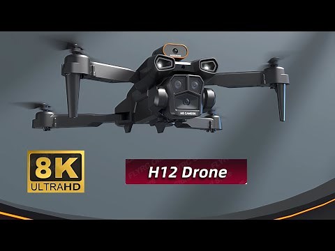 New H12 Mini Drone 8K Professional Three Camera Wide Angle Four-way Obstacle Avoidance RC Quadcopter