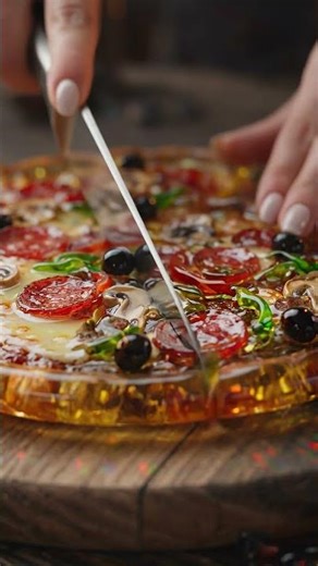 Cutting delicious pizza asmr‼️🍕 #satisfying #pizza #asmr