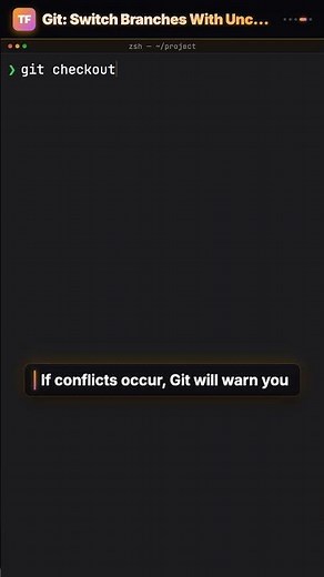 Git Trick: Switch Branches With Uncommitted Changes (No More Stashing!) #Shorts