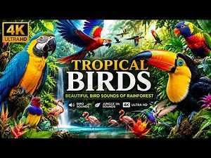 Tropical Birds in 4K UHD 🦜 | Beautiful Rainforest Bird Sounds & Exotic Jungle Wildlife