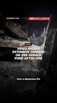Video shows extensive damage on USS Gerald Ford after fire