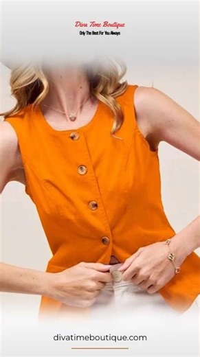 SO ME Slim Fit Button Front Game Day Color Denim Vest Top