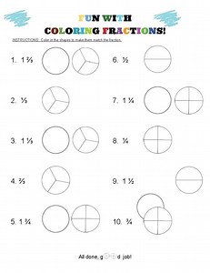 Printable Fractions Coloring Worksheet, Digital Download - Etsy Australia