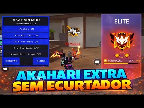 SEM ENCURTADOR! NOVO MOD MENU AKAHARI EXTRA ATUALIZADO LINK DIRETO FREE FIRE ANT BAN ENTRANDO RANK