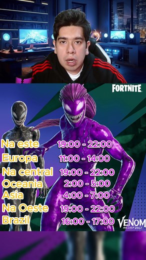Horarios Copa Symbiote - Fortnite Venom Skin Torneo