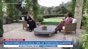22K views · 290 reactions | In Oprah Winfrey’s exclusive interview with Prince Harry and his wife Meghan, they accuse the Palace of spreading lies about them, furthering the divide between the couple and the Royal Family. Elizabeth Palmer reports from London. | CBS Evening News | Facebook