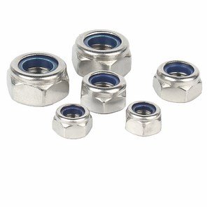 [Hot Item] DIN985 Stainless Steel 304 M2 M3 M4 M5 M6 M8 M10 M12 M16 M18 M20 Self Locking Nut Hex Nylon Lock Nut
