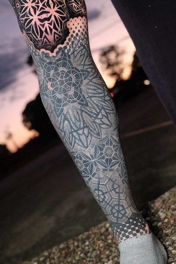 White Over Black Tattoo: Fresh vs 5 Months Healing