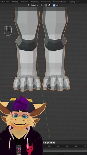 How to make Paws in blender #blender #furry #3dart #furryart #vtuber This goes over a workflow you can use to create the feet on a furry model, less about the aesthetics of it but the recipe you can use to give yourself enough topology to work with the model and get the shape you want! Comment if you want me to cover any other topics!