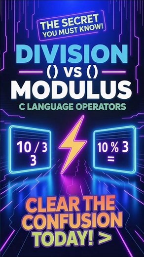 👉 Modulus vs Division Operator in C | Difference Explained with Examples#codeflow