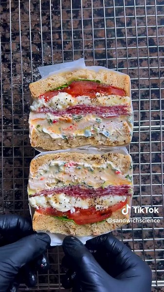 The Italian Chicken Sandwich 🇮🇹 This one was super FRESH!💫 What do you think? #sandwich #italy #crosssection #sandwiches #recipe #fyp