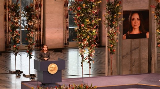 Nobel Peace Prize collected by Maria Corina Machado's daughter