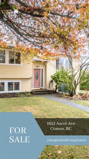 🏡 Comox living at its best! Looking for a family home in one of the Valley’s most loved neighbourhoods? This one’s worth a scroll 👇 📍1651 Ascot Ave 📍Comox, BC $829,000 This 4-bed, 2-bath home in Foxxwood Estates sits on a sunny south-facing lot that soaks up the light all day long. The main level offers an open kitchen, a spacious living area with a new fireplace, and access to a brand new composite deck: perfect for mountain views, sunsets, and backyard hangs. Downstairs, you’ll find two mo