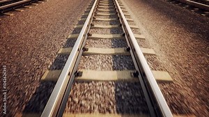 Endless Motion Of Railroad Tracks Animation Symbolizing Transportation And Traveling Loopable Hd