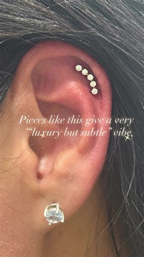 Helix piercing done with titanium jewelry