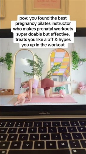 come try my pregnancy pilates workouts today at sweaty studio a pp 🤍🍼🎀 #pregnancyworkout