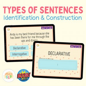 Types of Sentences: Identification & Sentence Construction Boom Cards™