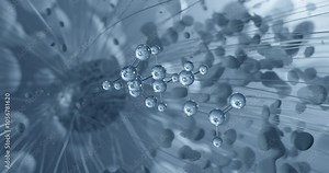 Triglyceride rotating molecular 3d structure ball-and-stick model, looped video triformin