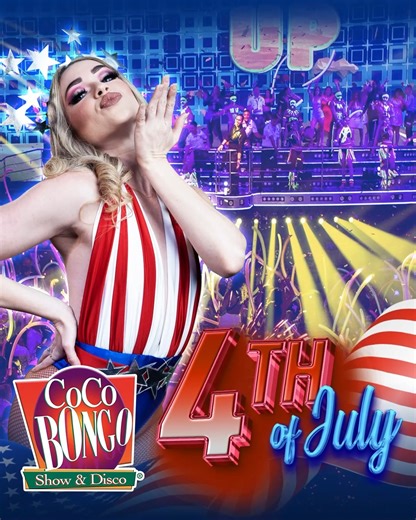 Get ready to celebrate 4th of July with a fun party! 🇺🇸 🎉 Join us in Cancun, Playa del Carmen & Punta Cana! Buy your tickets now 👉 https://cocobongo.com #CocoBongoShow | CocoBongo