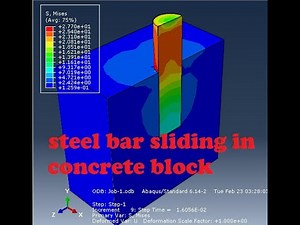 Steel bar sliding in concrete block