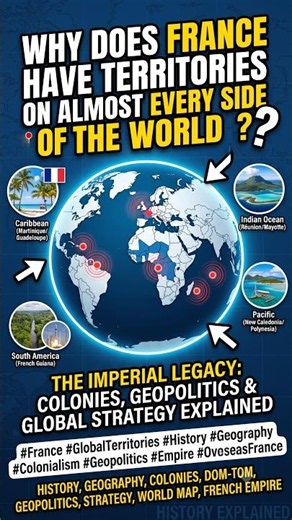 WHY DOES FRANCE HAVE TERRITORIES ON ALMOST EVERY SIDE OF THE WORLD? #youtubeshorts