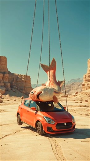 “Heavy Fish Falling on Car | Car Crush Video | Realistic Fish Smash | Car Destruction Short”