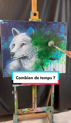 Réponse à @flozy.creations combien de temps ça me prend pour faire une œuvre? Cette question revient très souvent, je ne calcule pas le temps de création pour chaque œuvre, mais c’est entre une et quatre journées. Le temps de réalisation dépend de plusieurs facteurs, le nombre de sujets sur le tableau, le choix des sujets (certains sont plus long à faire que d’autres), la taille du tableau et le fait que je dois parfois me reprendre lorsque je peins l’animal. De plus, je peins depuis très longte