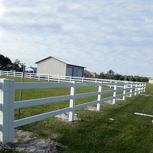 [Hot Item] Fentech Plastic Vinyl Horse Paddock Fence Post, 3 Rail PVC Horse Fence
