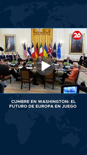 101K views · 2.3K reactions |  Cumbre en Washington: El futuro de Europa en juego  Las negociaciones políticas empujadas por Donald Trump para lograr la paz entre Ucrania y Rusia se empantanaron por las constantes exigencias de Vladimir Putin.  Más videos en www.youtube.com/Canal26 #Ucrania #Rusia #Europa #Canal26 | Canal 26 | Facebook