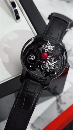 JACOB & CO. on Instagram: "Where myth meets mastery. Astronomia Solar Dragon stands as one of Jacob & Co.’s most striking creations, sculpted in extraordinary detail. 44-mm black DLC titanium case Hand-made and -painted, solid gold dragon sculpture Blacked titanium dial with sky chart Flying tourbillon #JacobAndCo #Inspiredbytheimpossible"