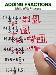 81K views · 564 reactions | Learn How to Add Fractions #mathwithprincess #mathviral #math #mathlessons #mathematics #mathreview #mathvideo #mathisfun #AddingFractions | Math with Princess | Facebook