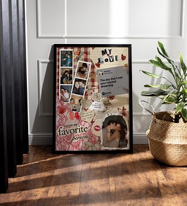 Custom Couple Collage Poster Template, Romantic Scrapbook Love Wall Art, Canva Printable Gift - Etsy