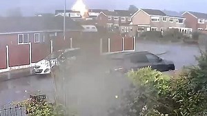 Terrifying moment lightning hits home causing 'huge explosion'