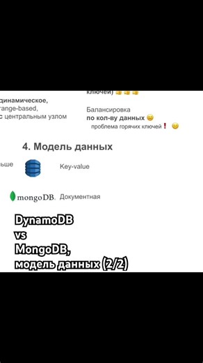 DynamoDB vs MongoDB - модель данных (2/2) #systemdesign #database #базыданных #dynamodb #mongodb