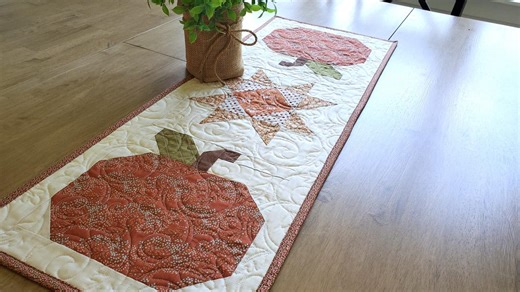 Fall Autumn Quilted Table Runner With Pumpkins, Table Mat Centerpiece, Table Top Quilt - Etsy