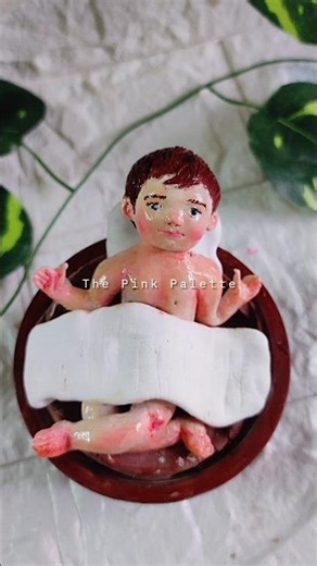 #shortsHandmade BabyJesus Cold Porcelain Clay Figurine Christmas Nativity Miniature #diy #christmas