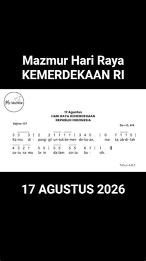 MAZMUR TANGGAPAN 17 AGUSTUS 2026 KEMERDEKAAN RI, EDISI BARU