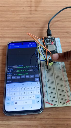 Requesting Ambient & Object Temperatures Data via Bluetooth using MLX Sensor & ESP32 | Upload Ideas with Itamar