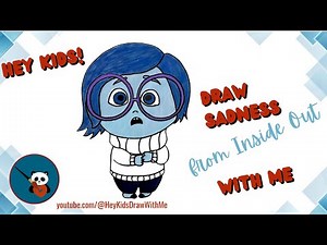 Hey Kids, Draw Sadness / Riley's emotion / Inside Out /With Me | Easy Step-by-Step Tutorial for Kids