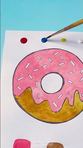 Mixing Colors Magic: Adorable Donut Art! 🍩✨ #art #drawing