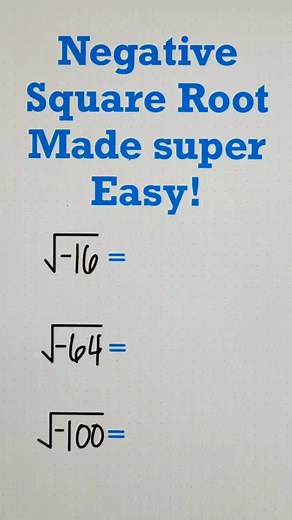 4K views · 64 reactions | Negative Square Root Made super Easy! Don't forget to follow for more videos. Thank you po. #math #mathematics #mathtricks #MathTricksTutorial #maths #mathtrick #mathtutorial #basicmath #basicmathreview #viral #trending #educational #mathshortcut #mathhacks #tutorial #lovemath #mathematicstutorial #mathreview #reels #reelsvideo #reelsviral #reelsfb #fyp #foryou | Math Tricks Tutorial | Facebook