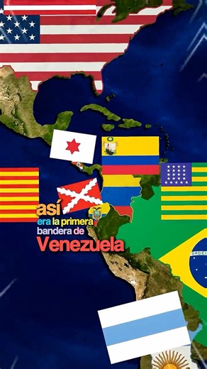 This is what the first flag of Venezuela and these countries looked like 😍✅