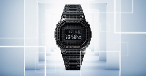 casio releases G-SHOCK full metal watch with laser-etched grid design