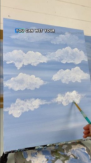 How to paint clouds with a round brush 🖌️☁️ #howto #beginner #tutorials #painting